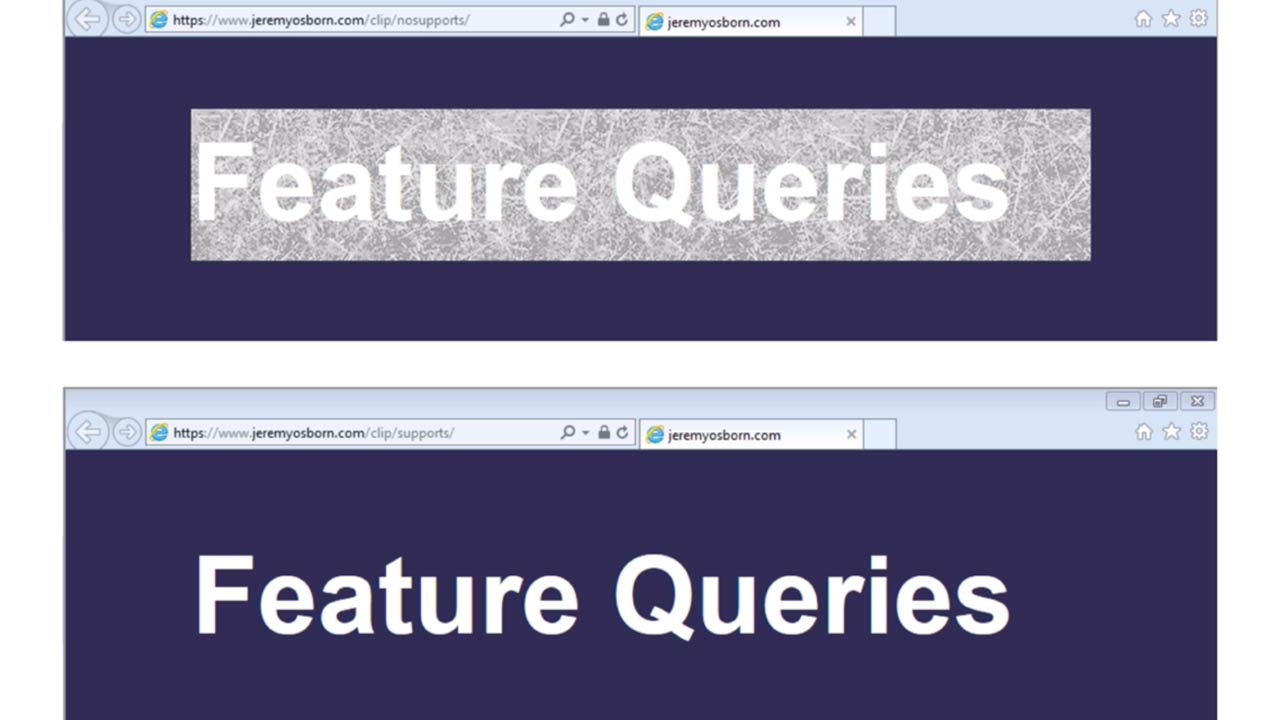 Working with CSS Feature Queries tutorial video poster.